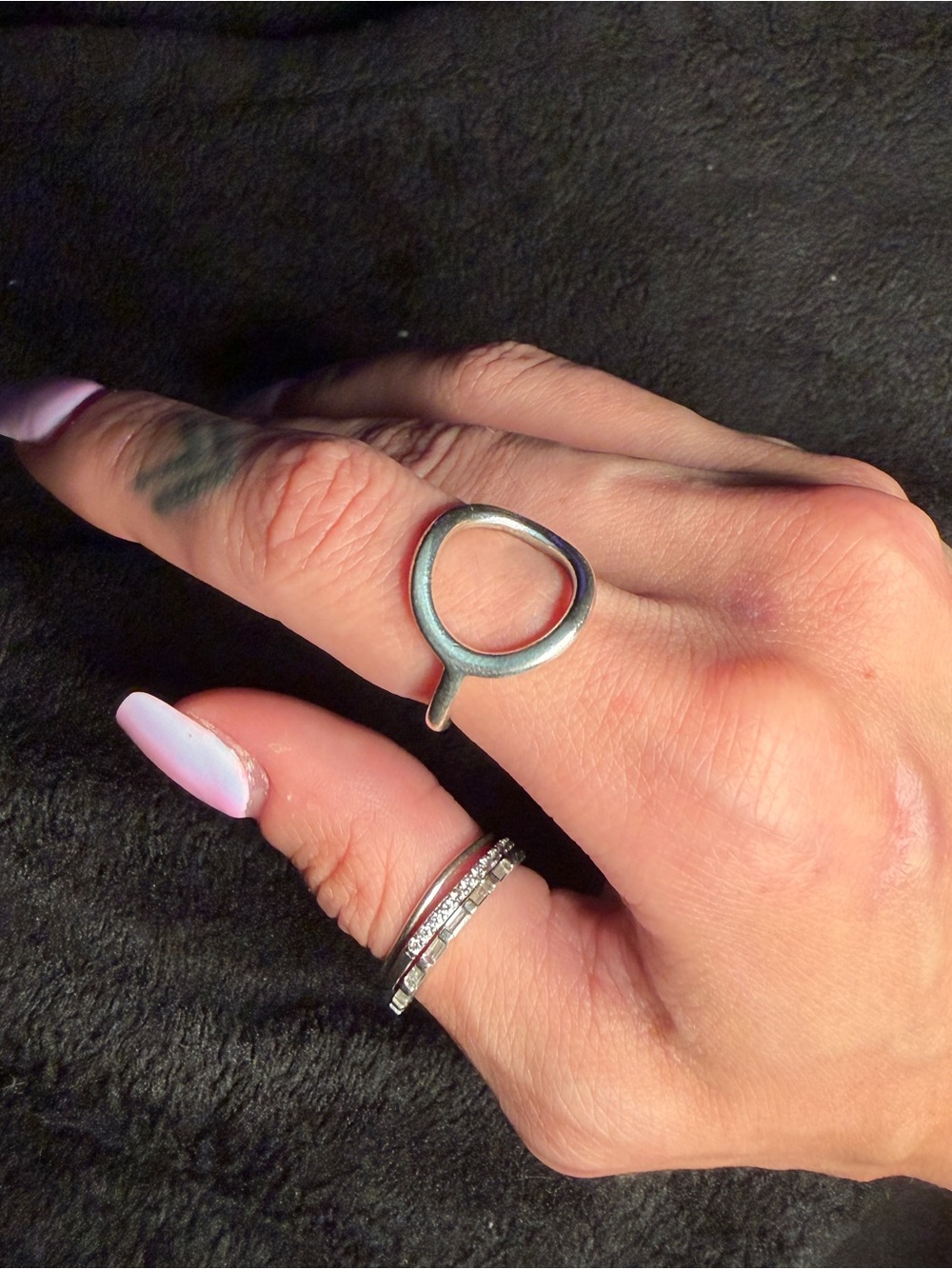 sterling silver open circle ring